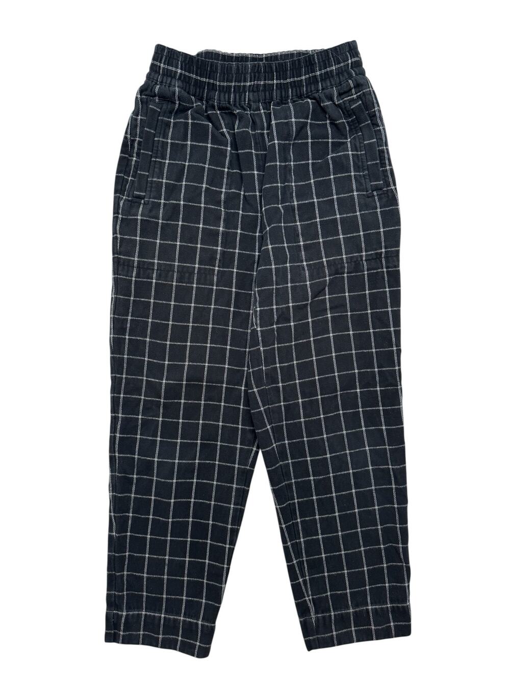 MADEWELL Huston Pull On Tapered Pants Plaid Black White Size XXS Womens #NI295
